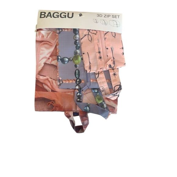 Baggu Packing Cube Set-Ballet Icons, Point Shoe & Beaded Plaid, Travel Organizer - Picture 2 of 3